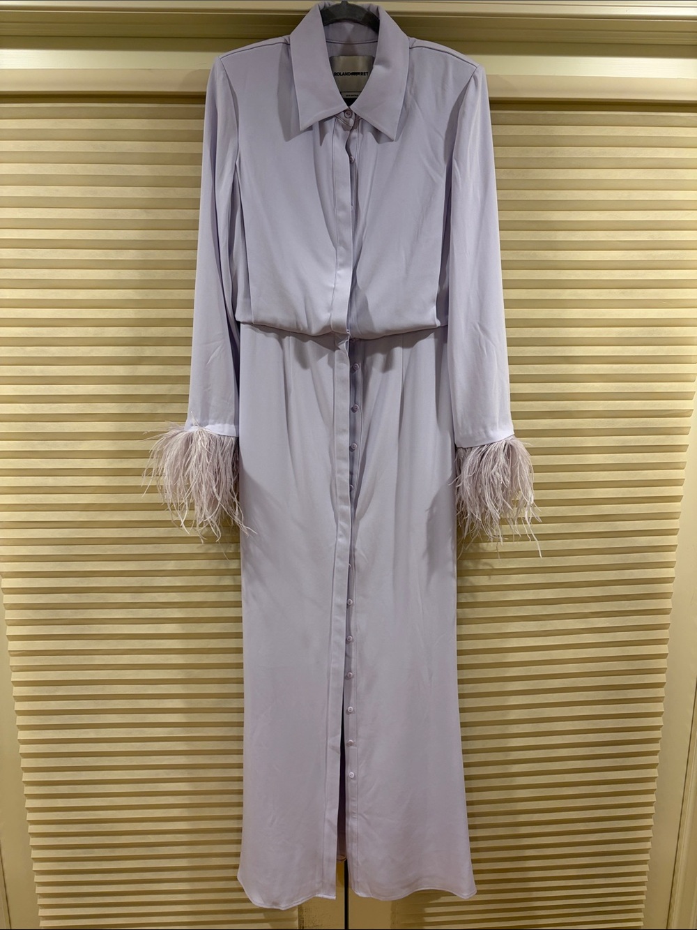 NWOT Roland Mouret Embellished Satin Crêpe Gown in Lavender, Size US 6